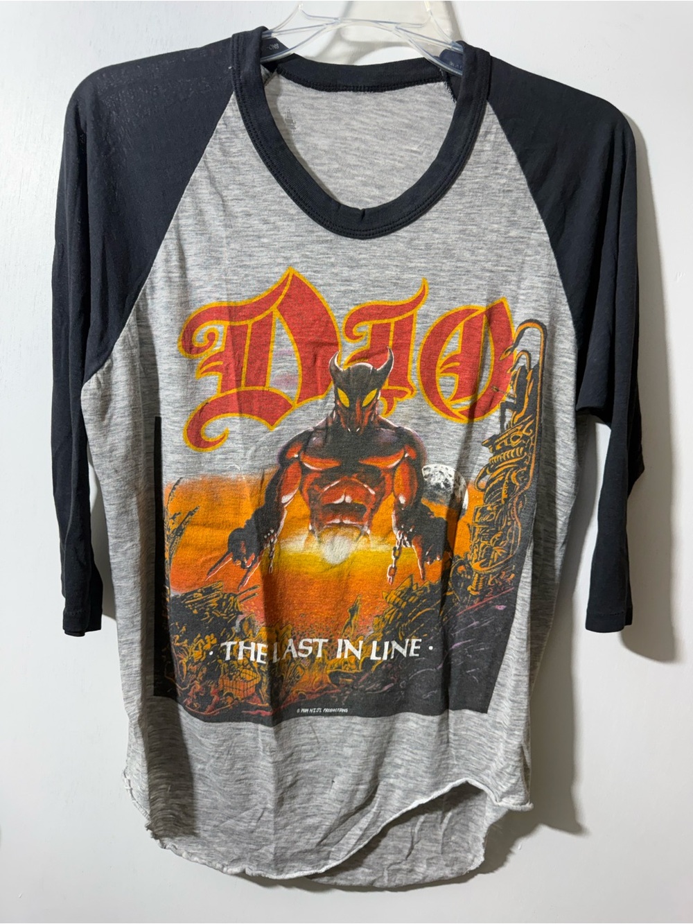 Vintage 1984 DIO The Last In Line Tour Raglan Tee Ronnie James Dio Metal A-07 #8